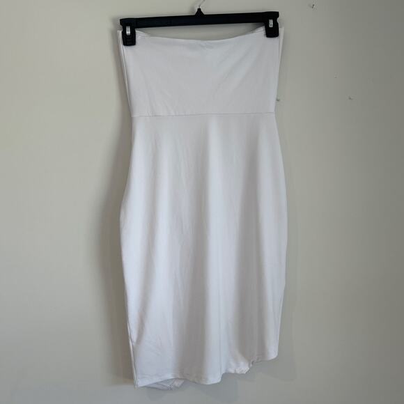 NWT Susana Monaco Strapless Side Pleat Dress, White/Sugar, Women's Size Medium - Picture 8 of 8